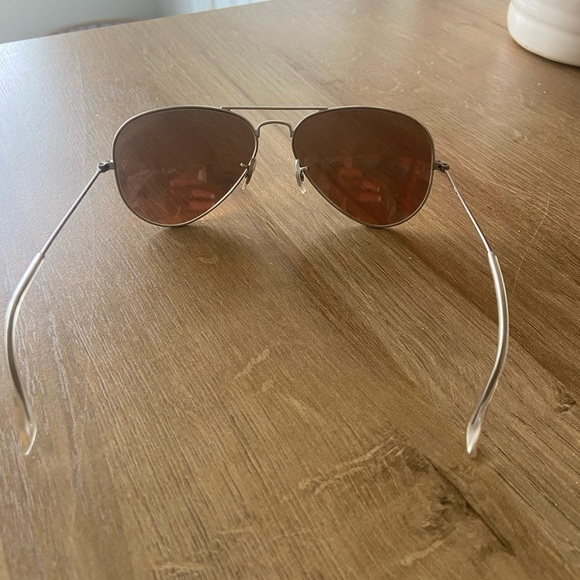 Rose Gold / Copper Ray-Ban Aviator Flash Lenses Sunglasses with Case - Picture 7 of 12